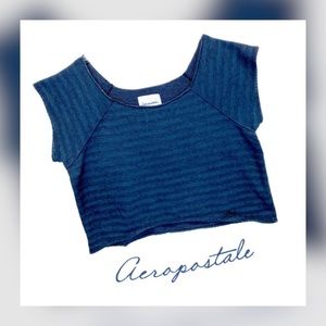 👚 AEROPOSTALE || Striped Crop Sweatshirt